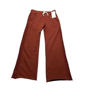 MATE THE LABEL Red Cropped Kick Flare Pants Women's Size Small NWT Kayden Rust